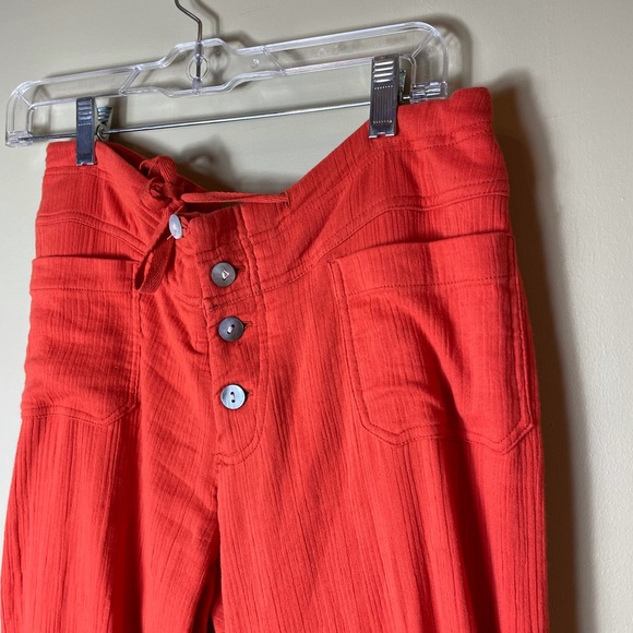 Sundance Gigi Orange Cotton Drawstring Knit Pants - Picture 7 of 10